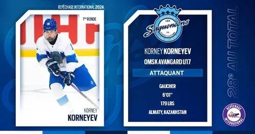 Korney Korneyev est le nouveau joueur européen des Saguenéens de Chicoutimi.